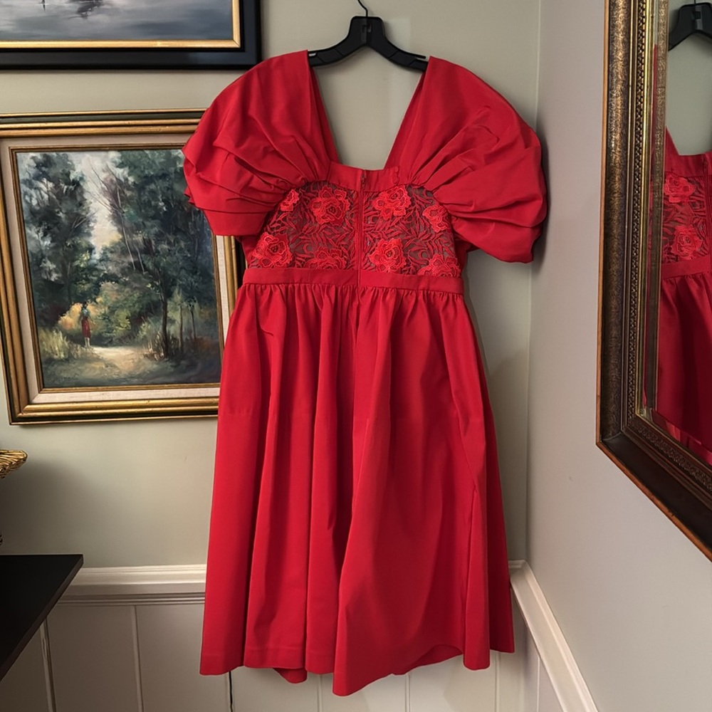 ALEXANDER MCQUEEN Cocoon Gown Dress In Valentine Red Size 8/10  M L Large 44 - Picture 7 of 16